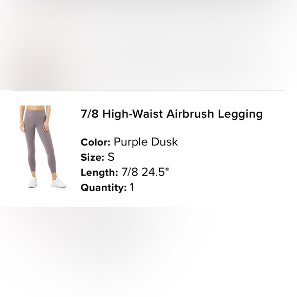 ALO Yoga Purple Grey Leggings 7/8 - Picture 5 of 7